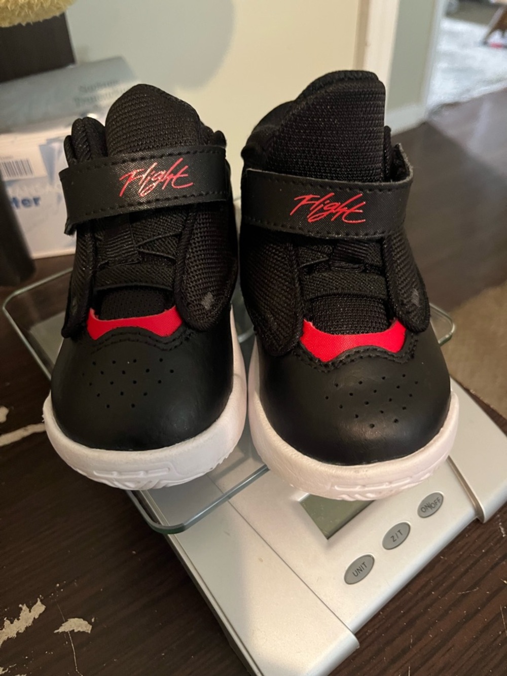 Nike Kids Black and Red Flight Strap Sneakers